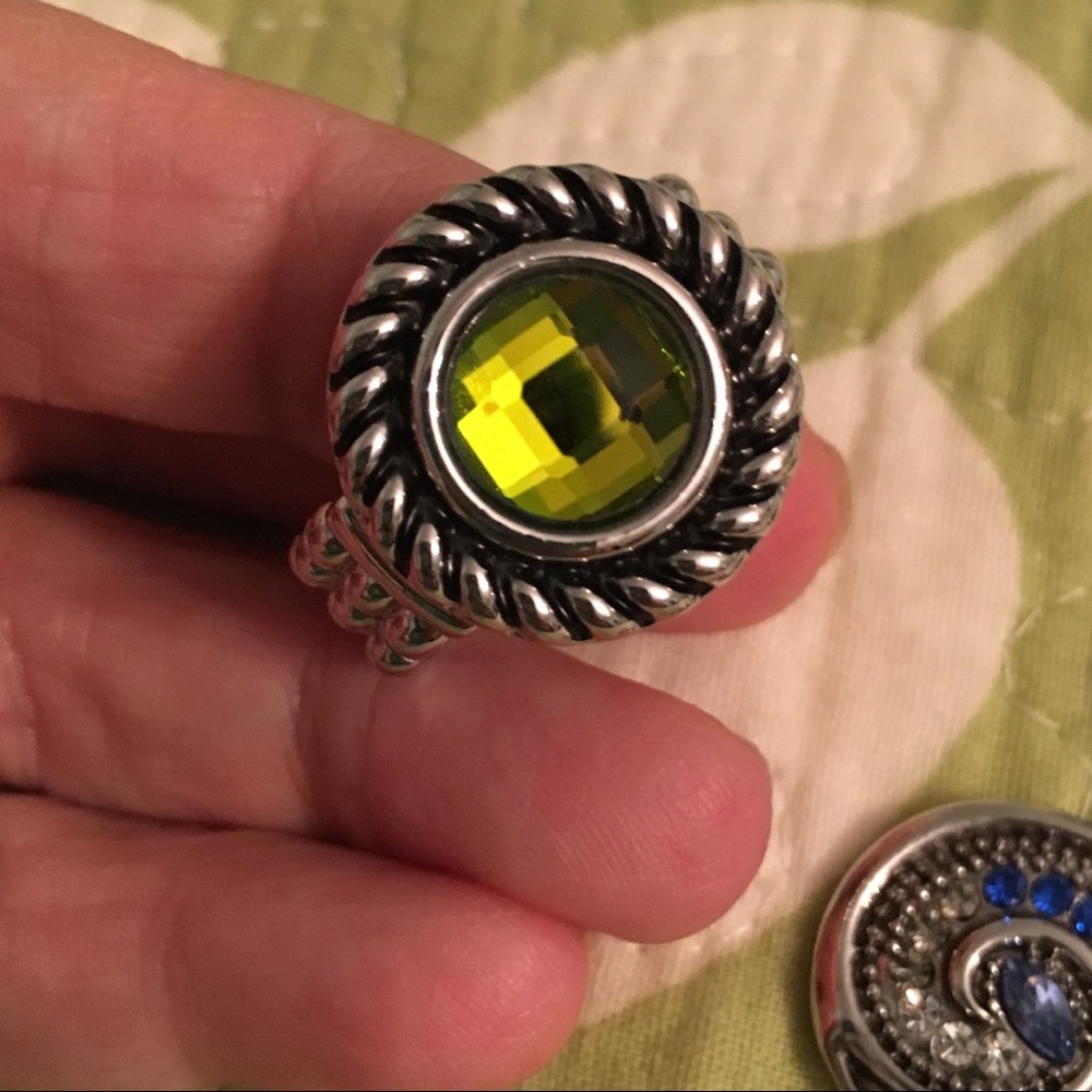 Ginger Snaps Adjustable Stretchy Silver Ring - image 2